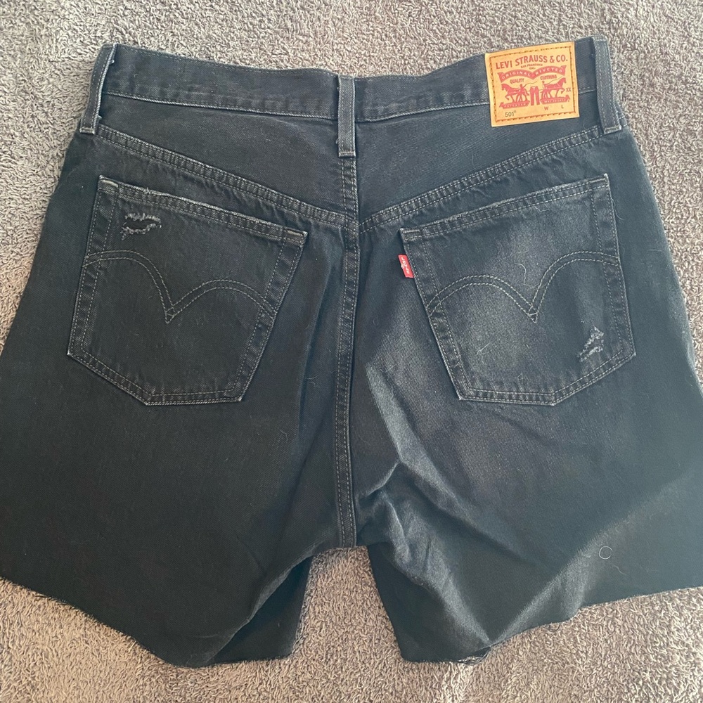 Black 501 Levi shorts size 31 long inseam